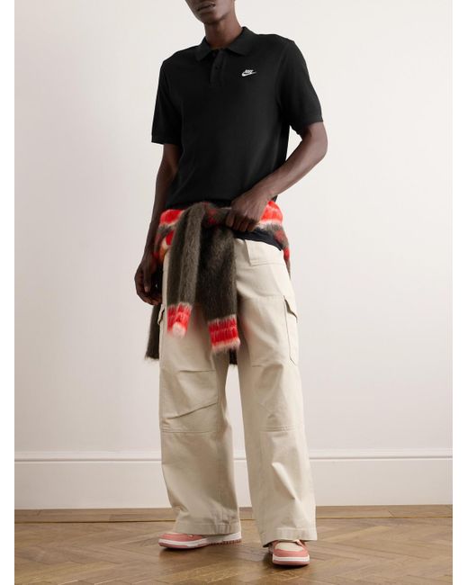 Nike Club Polohemd aus Baumwoll-Piqué mit Logostickerei in Black für Herren
