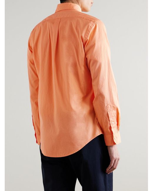 Polo Ralph Lauren Orange Logo-Embroidered Cotton Shirt for men