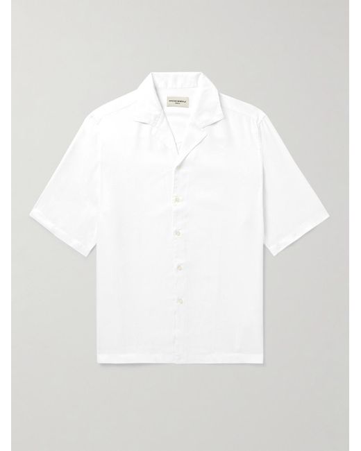 Officine Generale White Eren Camp-collar Lyocell Shirt for men