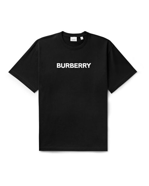 Burberry Black Logo-print Cotton-blend Jersey T-shirt for men