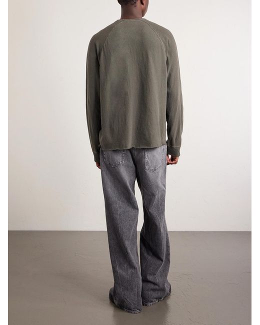 James Perse Green Garment-Dyed Cotton-Jersey T-Shirt for men