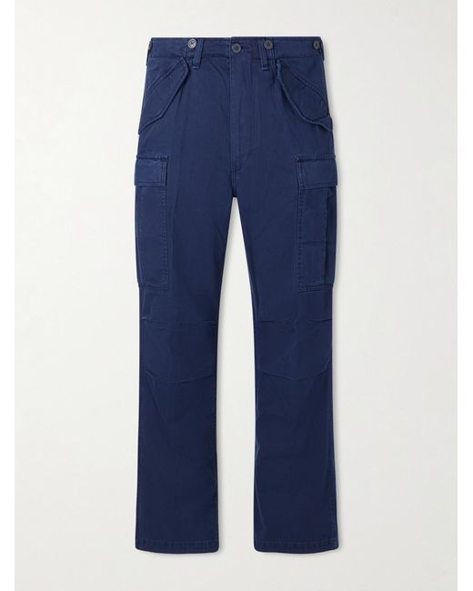 Polo Ralph Lauren Blue Straight-Leg Cotton Cargo Trousers for men