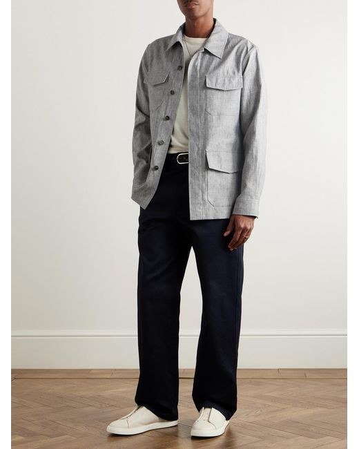 Dunhill Gray Linen Field Jacket for men