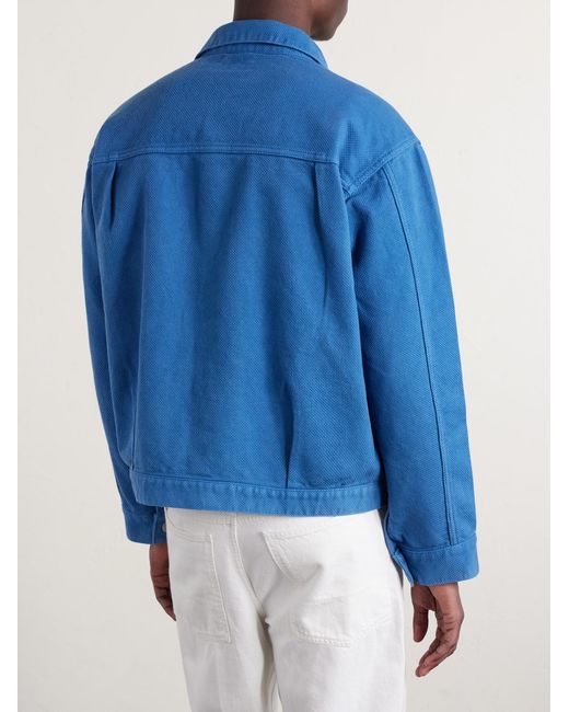 Blue Blue Japan Blue Textured-Cotton Jacket for men