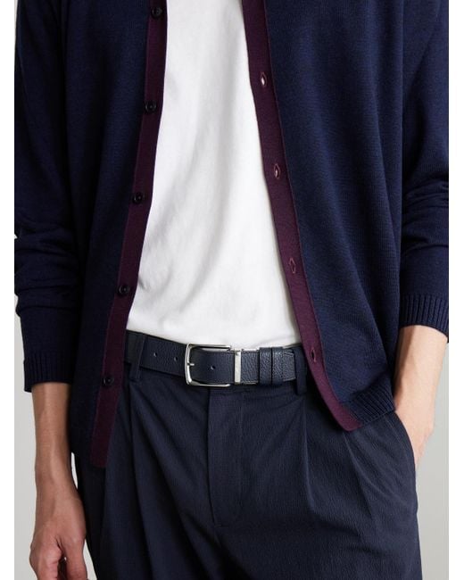 Mr P. Wendbarer Gürtel aus vollnarbigem Leder in Blue für Herren