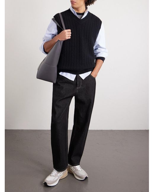 Folk Black Barrel-Leg Jeans for men