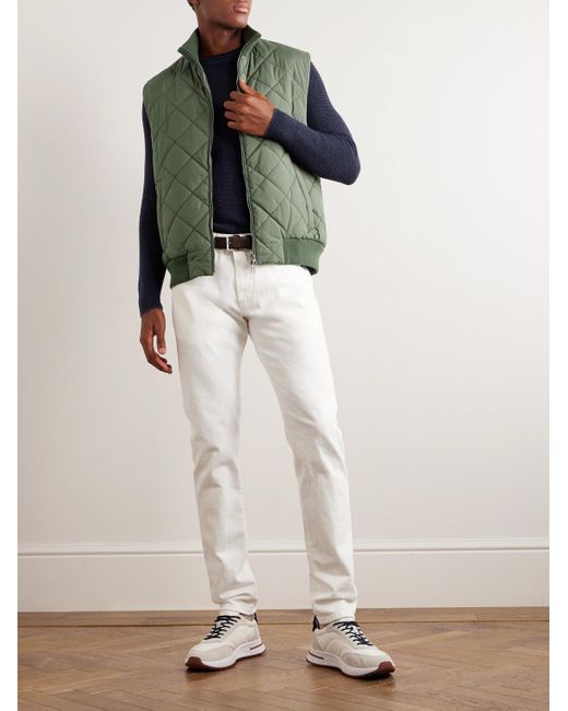 Loro Piana Green Ampay Quilted Windwish Gilet for men