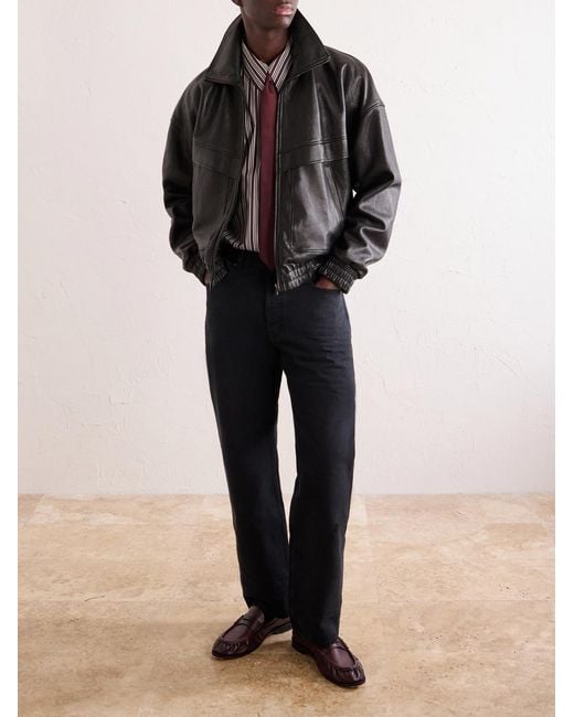 Saint Laurent Black Leather Jacket for men