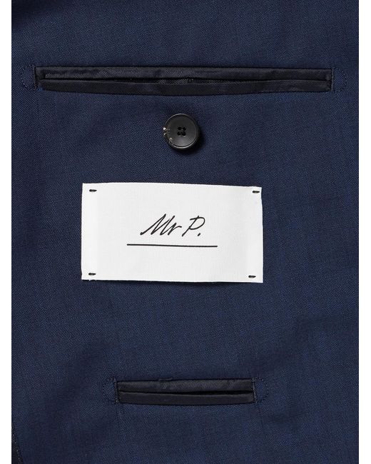Mr P. Blue Regular-Fit Wool-Blend Suit Jacket for men