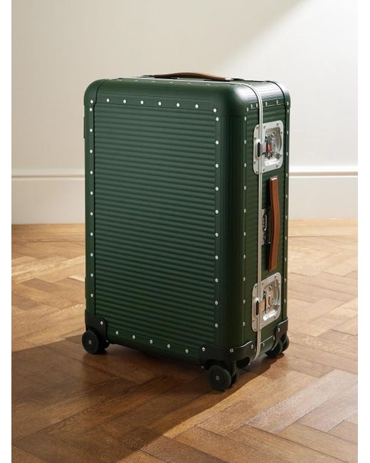 Fpm Milano Green Bank Spinner 68cm Leather-trimmed Polycarbonate Spinner Suitcase for men