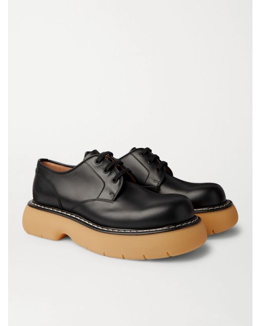 Bottega Veneta Multicolor The Bounce Platform-sole Leather Derby Shoes for men