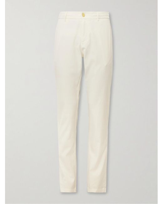 Canali White Straight-leg Lyocell-blend Twill Trousers for men