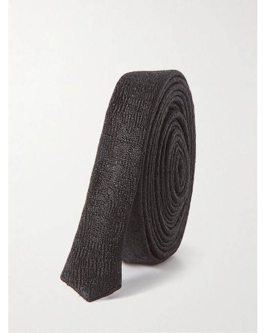 Céline Black 1cm Leopard-jacquard Silk Tie for men