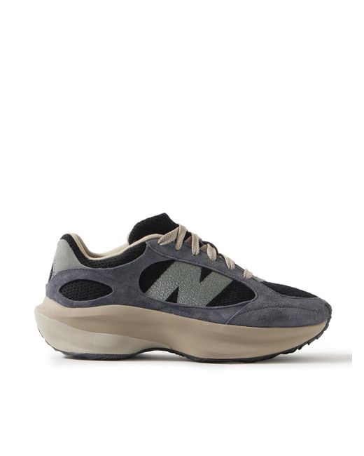 New Balance Black Wrpd Runner Logo-embroidered Suede And Mesh Sneakers for men