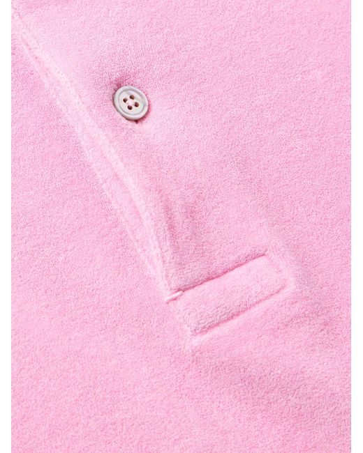Tom Ford Pink Slim-Fit Cotton-Blend Terry Polo Shirt for men