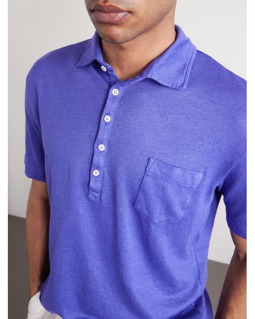 Massimo Alba Blue Wembley Cotton And Cashmere-blend Piqué Polo Shirt for men