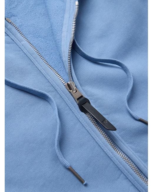 Tom Ford Blue Slim-Fit Cotton-Jersey Zip-Up Hoodie for men