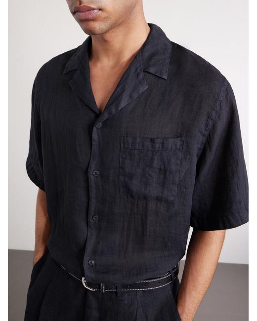 Altea Blue Hadley Linen Shirt for men