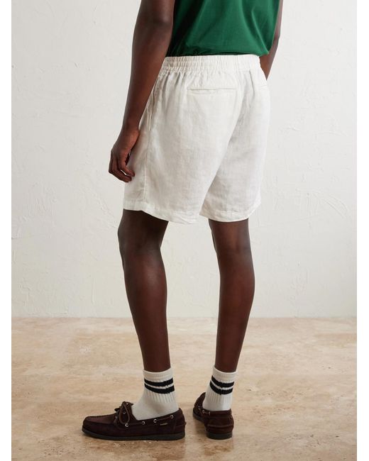 Polo Ralph Lauren White Straight-Leg Linen Shorts for men