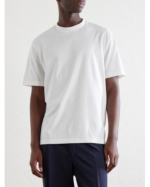 Brioni White Cotton-Jersey T-Shirt for men