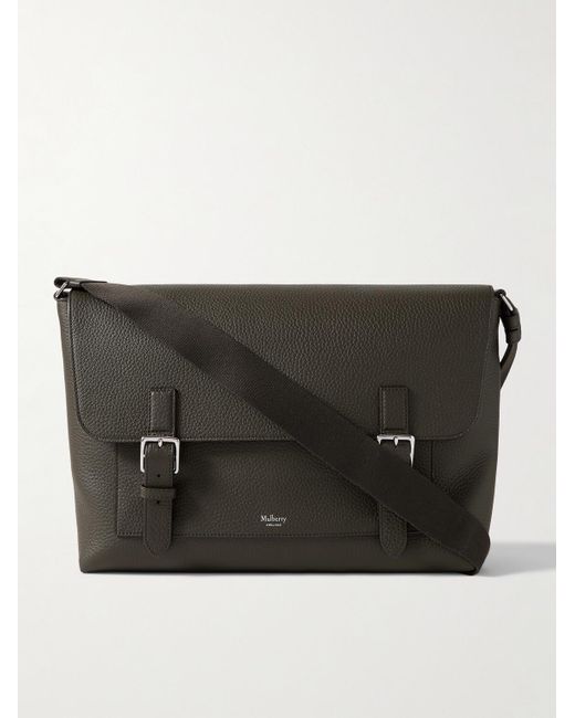 Mulberry Black Chiltern Full-Grain Leather Messenger Bag for men