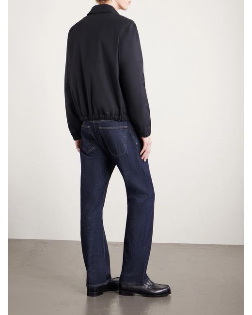 AMI Black Logo-Embossed Cotton-Gabardine Blouson Jacket for men