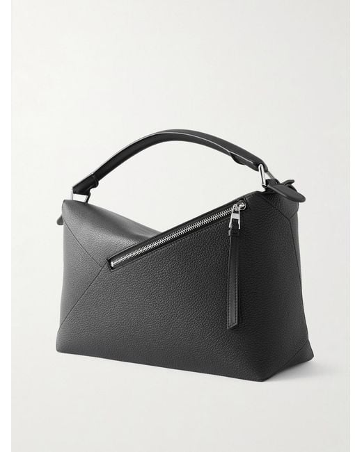 Loewe Black Puzzle Edge Large Logo-Debossed Full-Grain Leather Messenger Bag for men