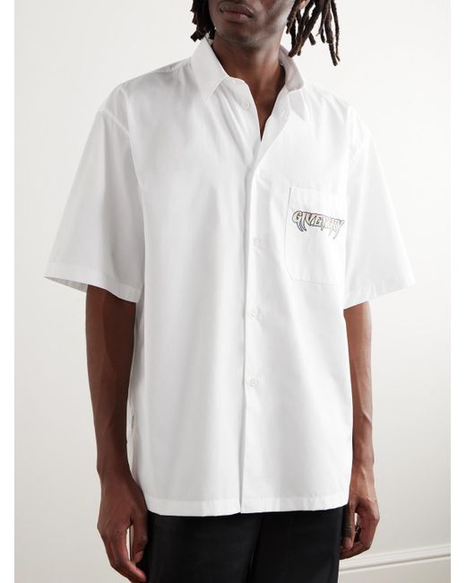 Givenchy Bedrucktes Hemd aus Baumwollpopeline in White für Herren