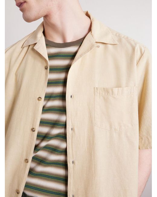 A.P.C. Natural Jude Camp-Collar Organic Cotton And Linen-Blend Shirt for men
