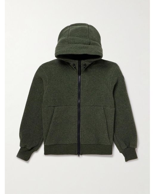 Canada Goose Green Chilliwack Recycled Wool-Blend Fleece Zip-Up Hoodie for men