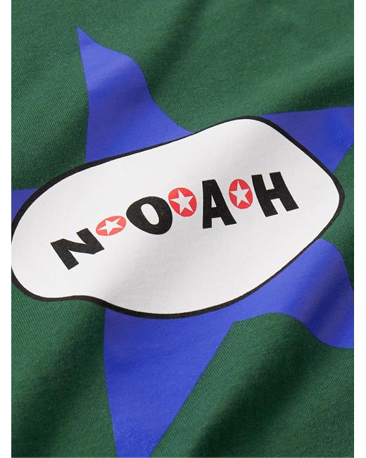 T-shirt in jersey di cotone con stampa Always Got The Blues di Noah NYC in Green da Uomo