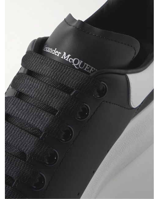 Alexander McQueen Black Exaggerated-Sole Leather Sneakers for men