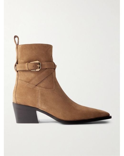 Versace Brown Angelo Embellished Suede Boots for men