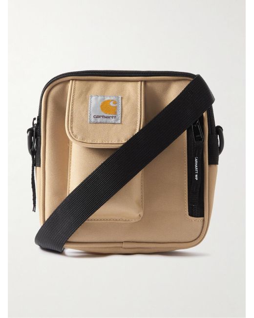 Carhartt WIP Black Essentials Small Logo-appliquéd Recycled-canvas Messenger Bag for men