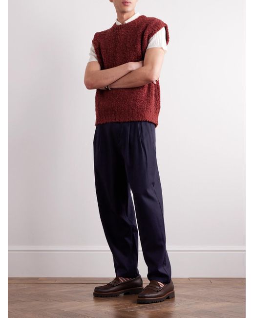 A Kind Of Guise Blue Straight-leg Pleated Stretch-wool Flannel Trousers for men
