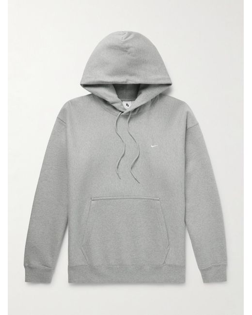 Nike Solo Swoosh Hoodie aus Jersey aus einer Baumwollmischung mit Logostickerei in Gray für Herren