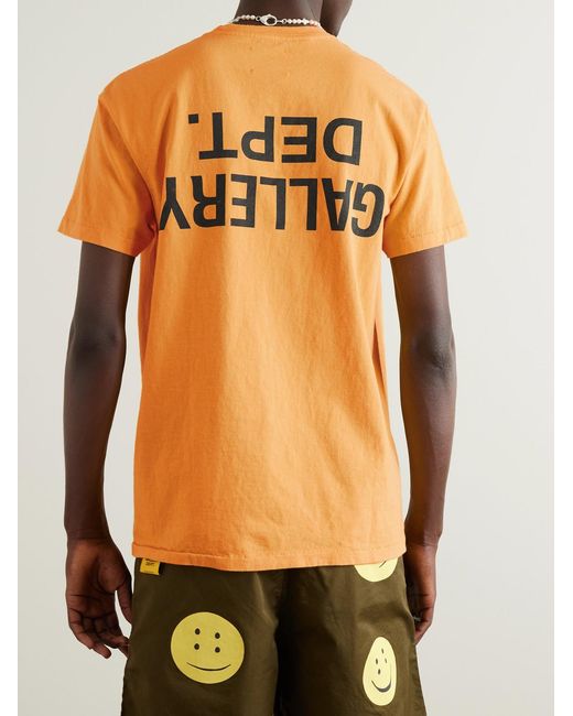 GALLERY DEPT. Orange Logo-Print Cotton-Jersey T-Shirt for men