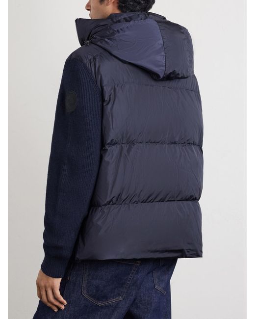 Canada Goose Blue Hybridge Wool And Quilted Shell Hooded Down Jacket for men