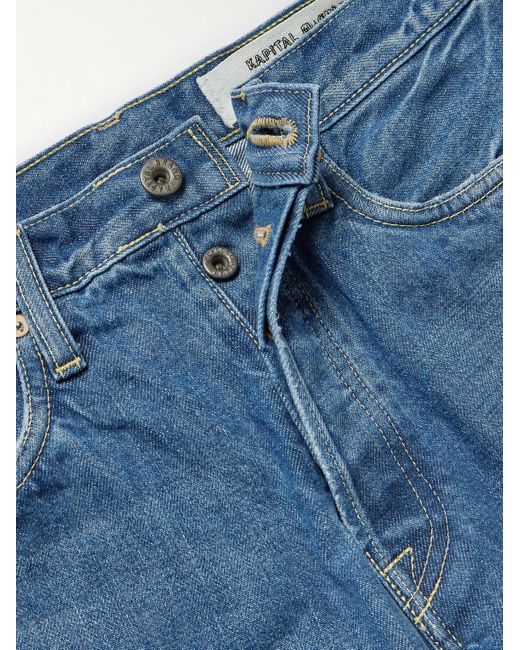 Kapital Blue Monkey Cisco Straight-leg Distressed Jeans for men