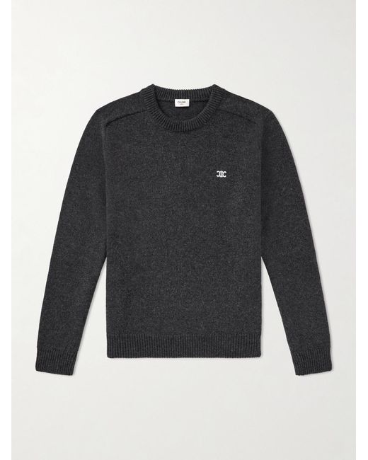 Céline Pullover aus einer Woll-Kaschmirmischung mit Logostickerei in Black für Herren