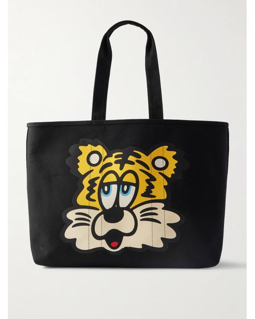 KENZO Black Verdy Market Reversible Printed Logo-Appliquéd Twill Tote Bag for men