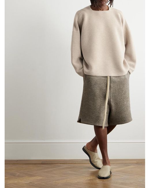Fear Of God Natural Logo-Appliquéd Ribbed Virgin Wool Sweater for men