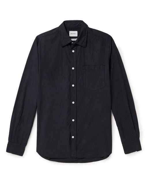 Norse Projects Blue Osvald Garment-dyed Cotton And Tm Lyocell-blend Shirt for men