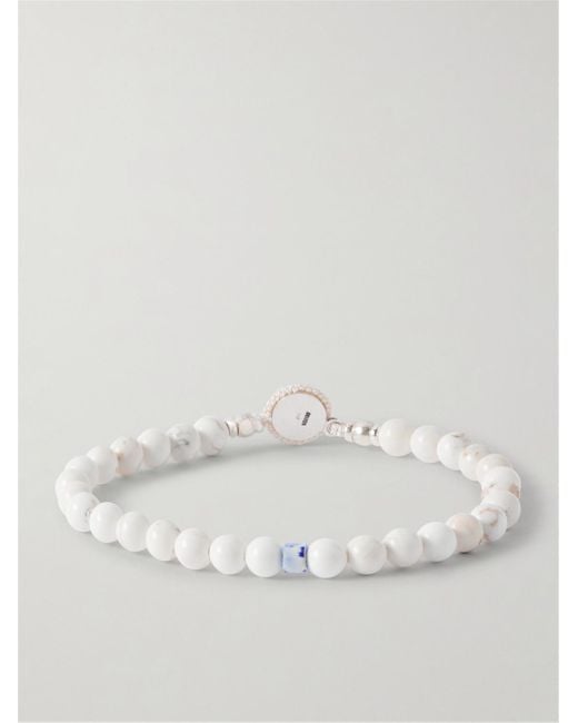 Mikia White Circle 8 Sterling And Magnesite Bracelet for men