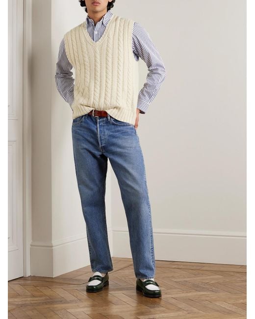 Polo Ralph Lauren Natural Cable-knit Cotton And Cashmere-blend Sweater Vest for men