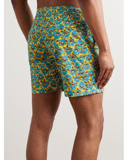 Orlebar Brown Green Bulldog Slim-fit Mid-length Floral-print Recycled Swim Shorts for men