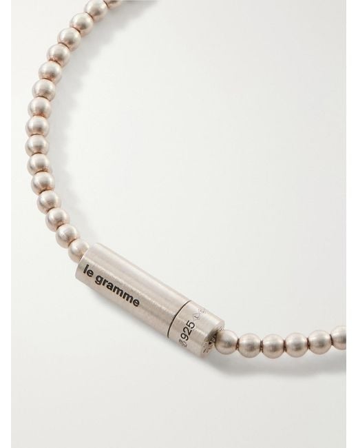Le Gramme Natural 11G Beaded Sterling Bracelet for men