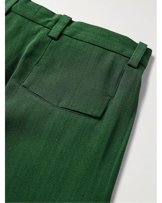 Jacquemus Green Titolo Straight-leg Pleated Woven Trousers for men
