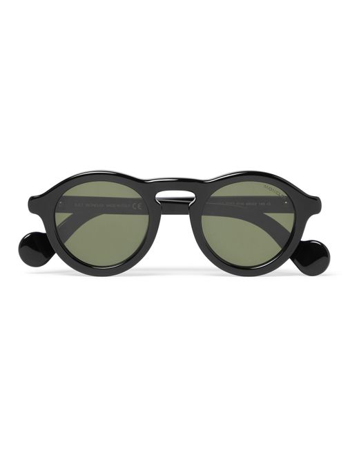 Moncler Black Round-frame Acetate Sunglasses for men