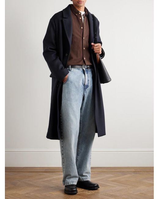 Altea Blue Coleman Wool-blend Twill Coat for men